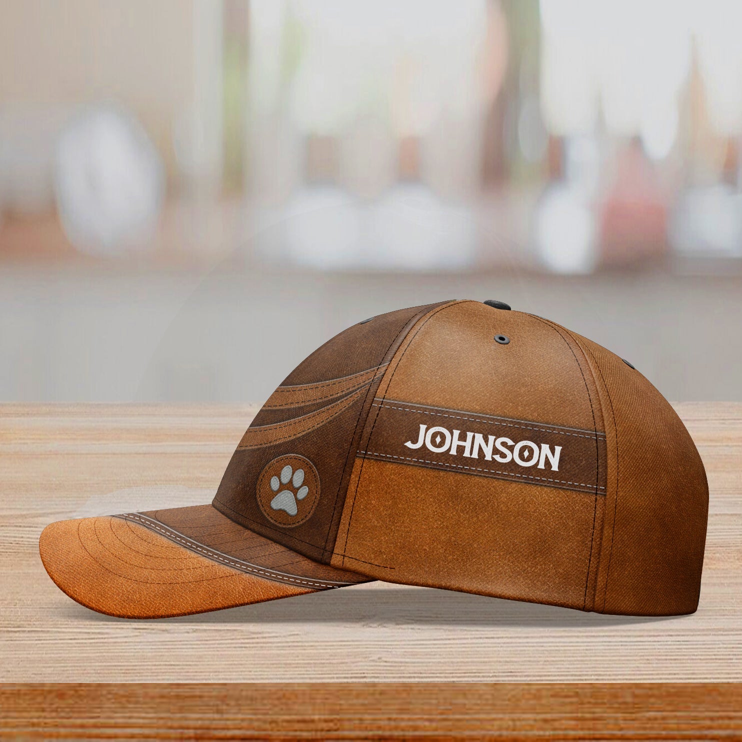 Brown Background Dog Personalized Classic Cap. Personalized Gift For Dog Lovers, Dog Dad, Dog Mom Trucker Hats Custom Hats Gifts For Men & Women