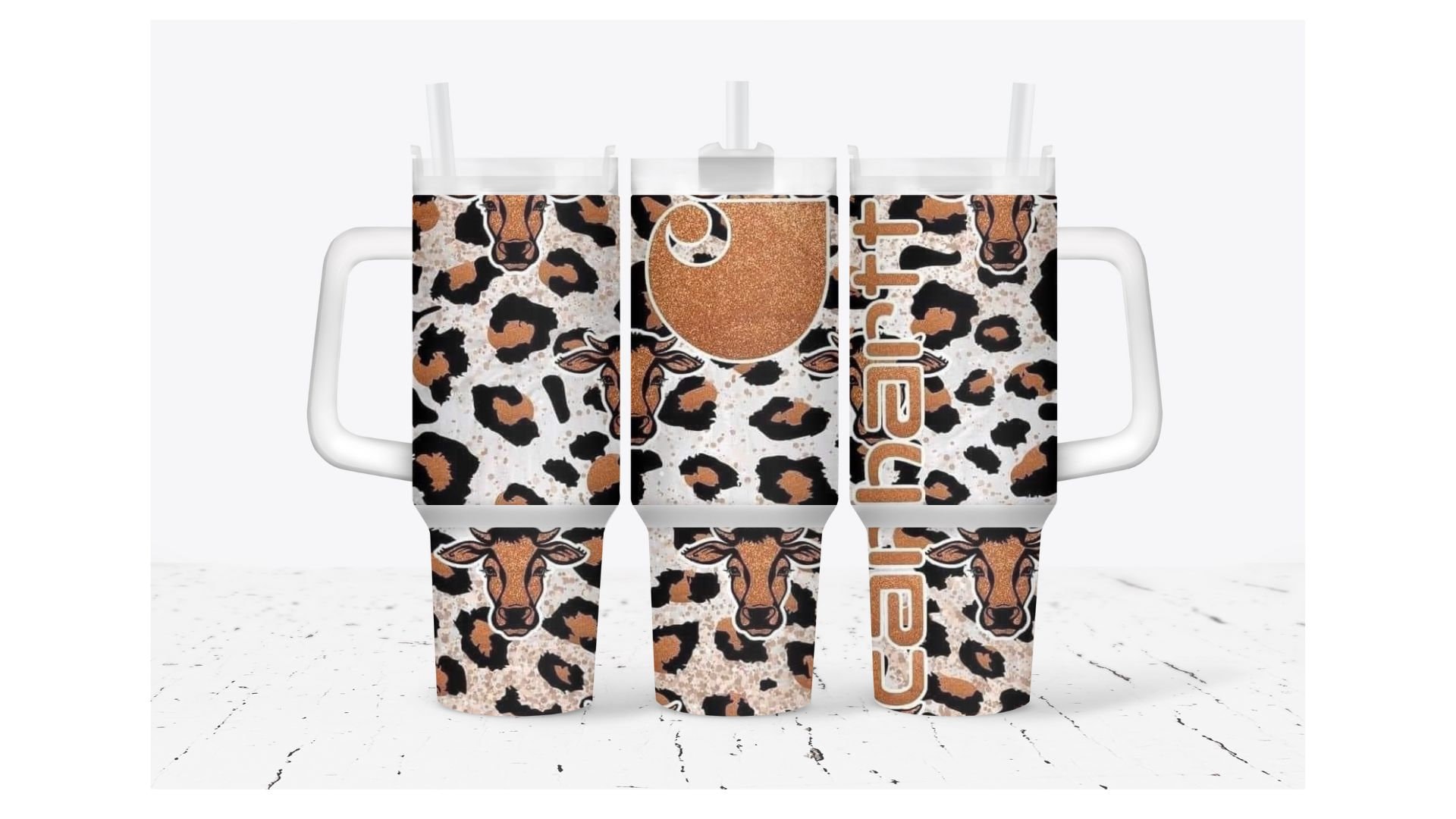 Brown Cow Print Custom Stanley Cup 40 oz 30 oz Tumbler With HandleTVC2301933