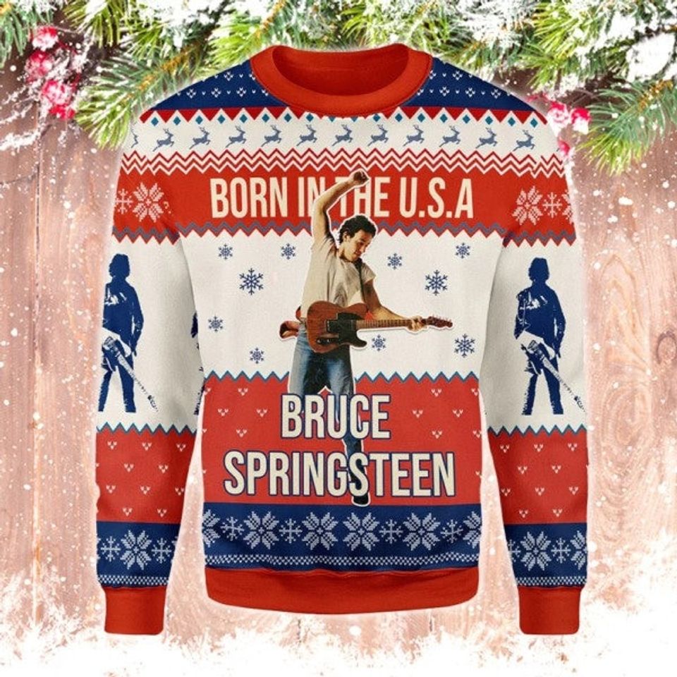 Bruce Springsteen 3D Ugly Sweater, Ugly Sweater, Holiday Sweater