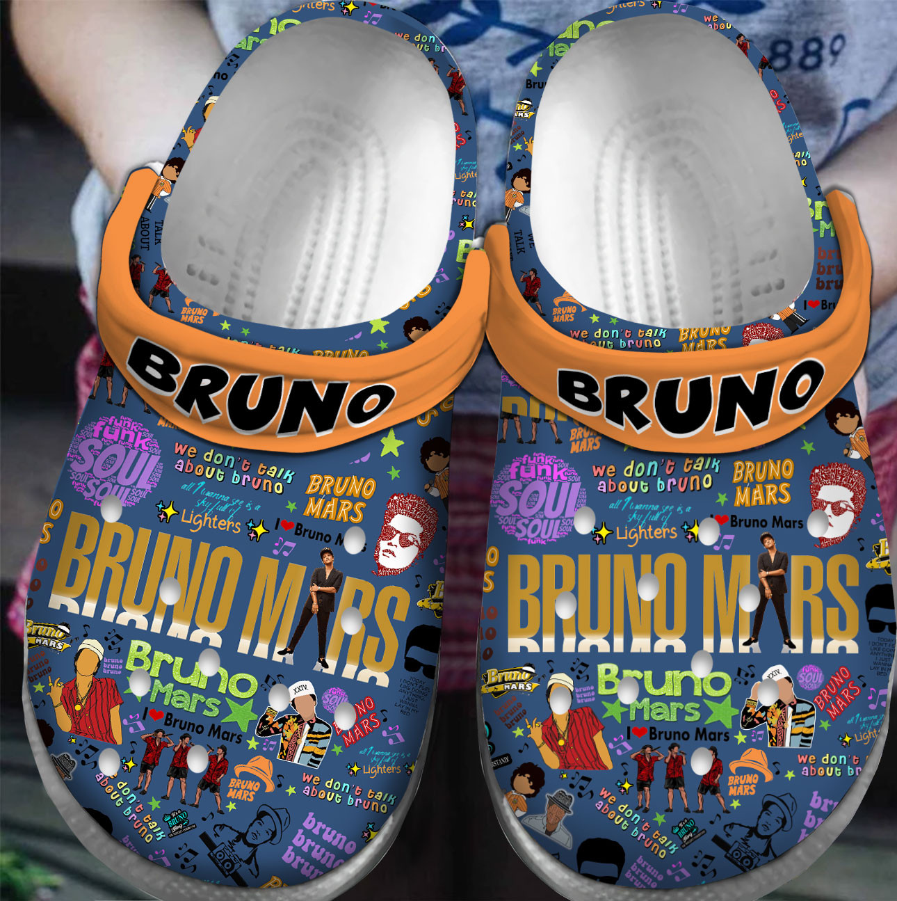 Bruno Mars Music Crocs Crocband Clogs Shoes Comfortable For Men Women and Kids