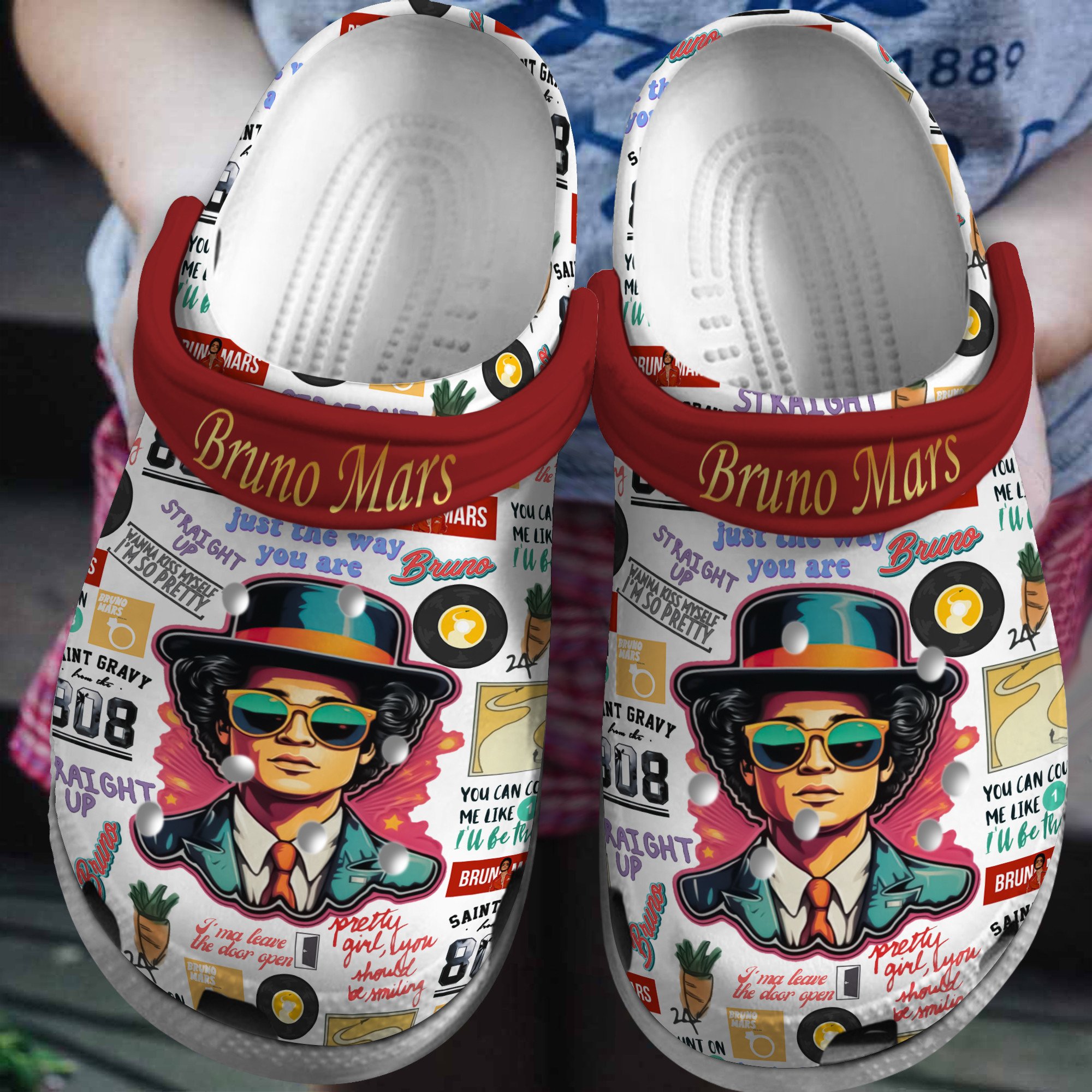 Bruno Mars Music Crocs Crocband Clogs Shoes Comfortable For Men Women and Kids