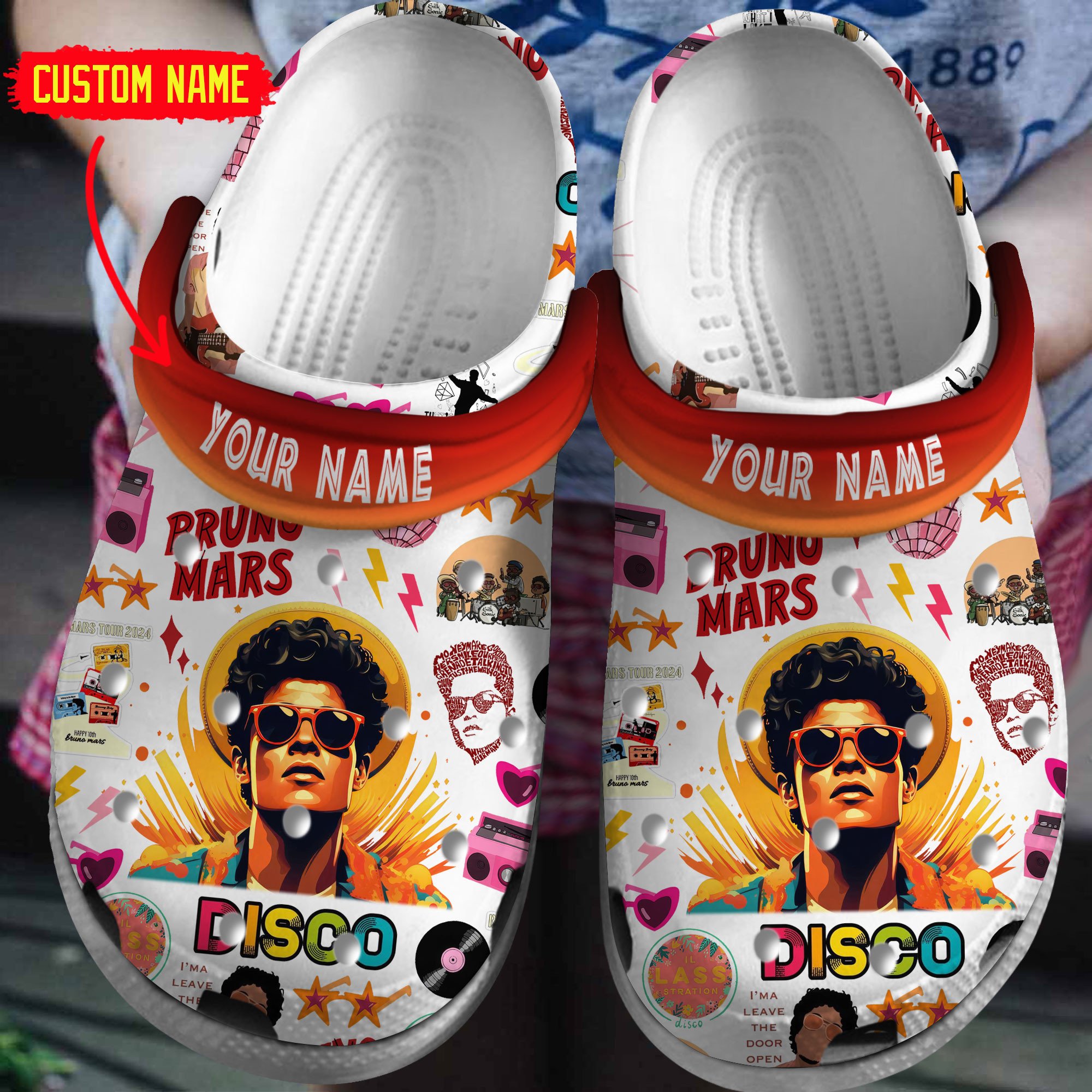 Bruno Mars Music Crocs Crocband Clogs Shoes Comfortable For Men Women and Kids