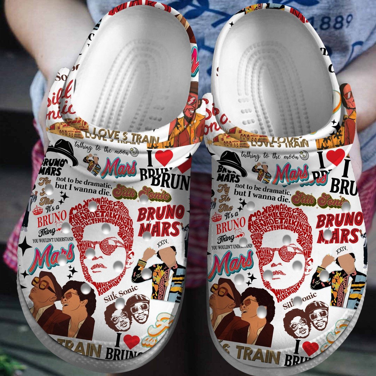 Bruno Mars Singer Music Crocs Crocband Clogs Shoes Comfortable For Men Women and Kids