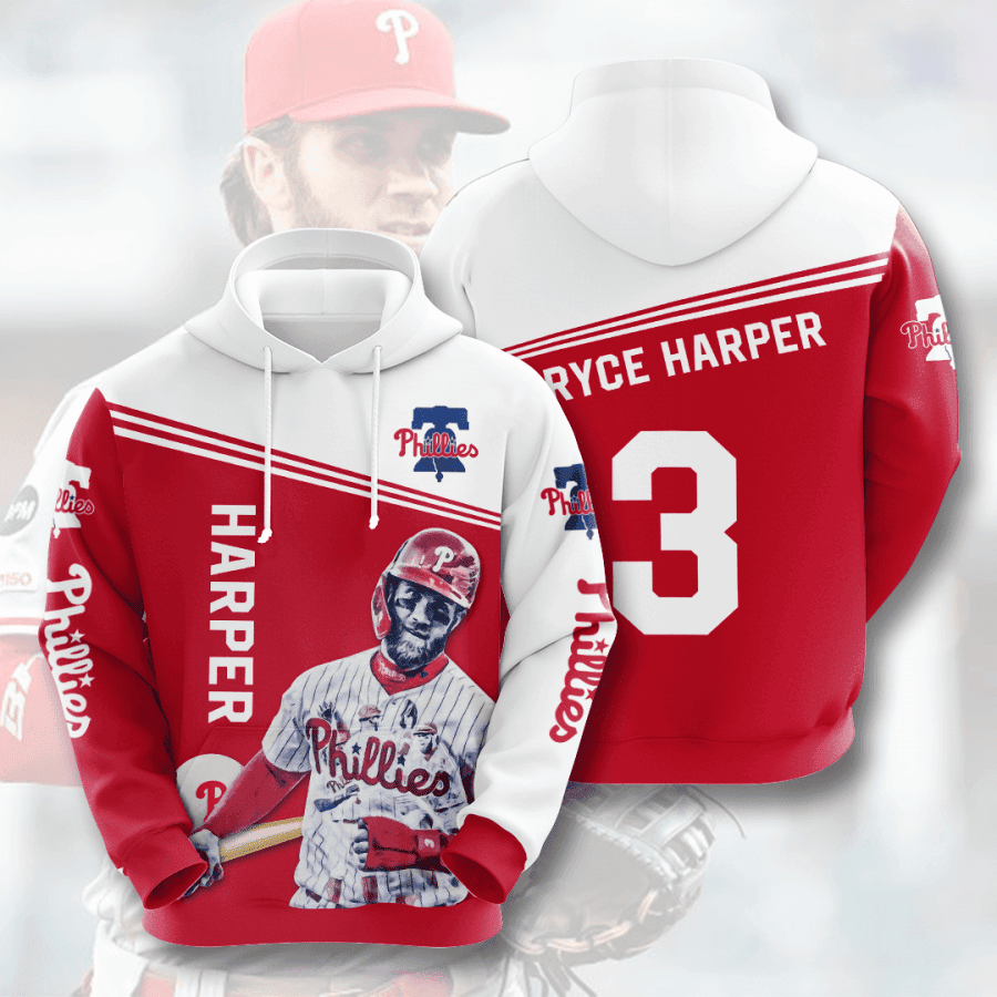 Bryce Harper Philadelphia Phillies 3D All Over Print Hoodie, Zip Hoodie