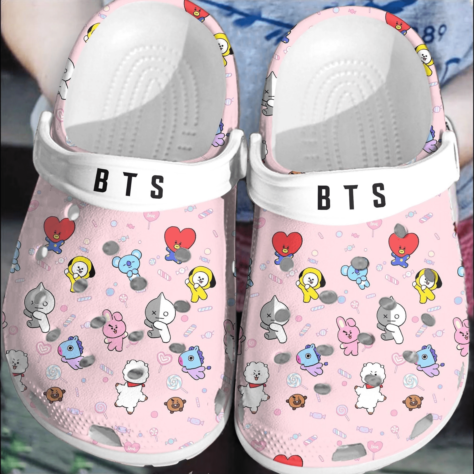 BTS Jungkook Pattern Crocs Shoes Crocband Comfortable Clogs For Men Women