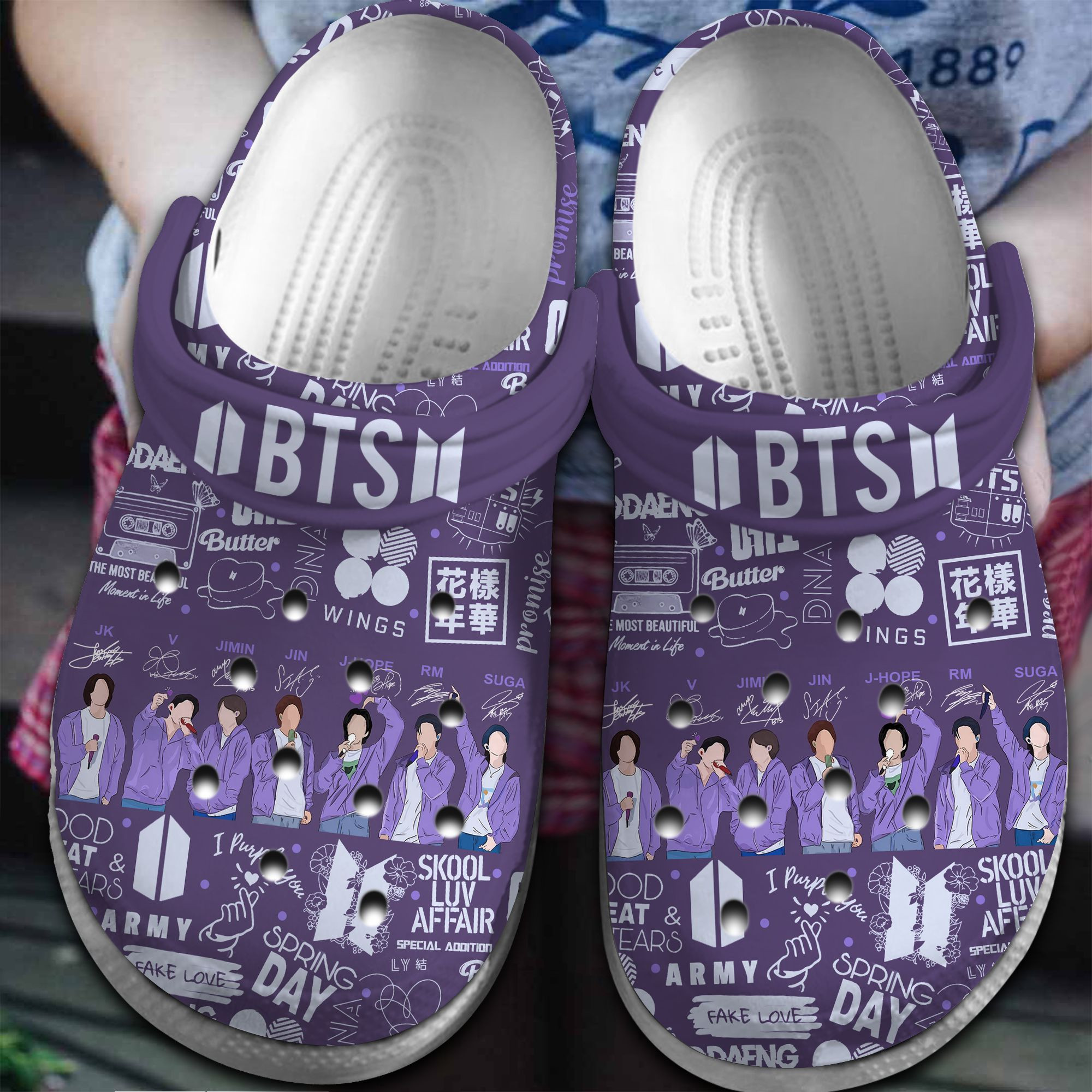 BTS Music Crocs Crocband Clogs Shoes Comfortable For Men Women and Kids