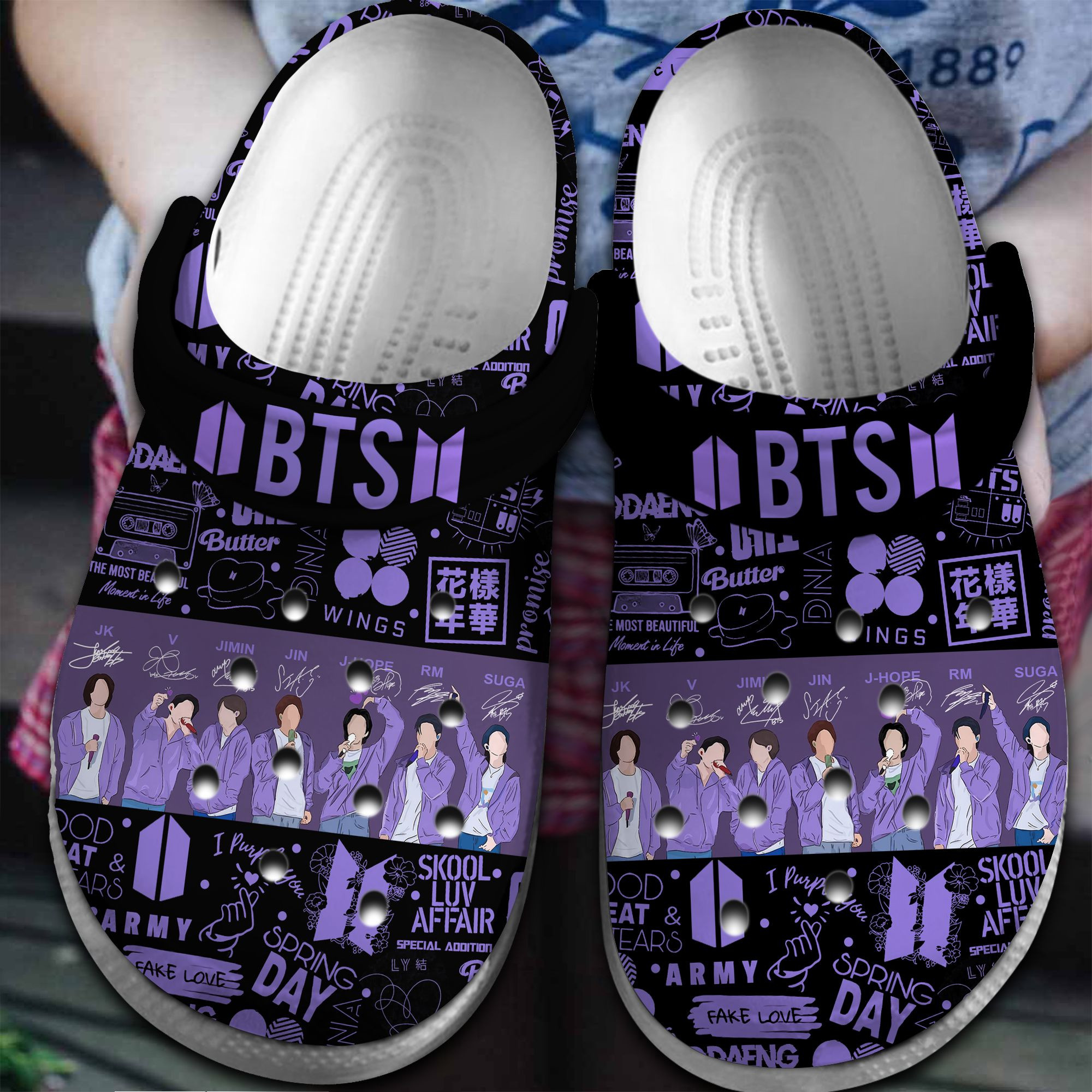 BTS Music Crocs Crocband Clogs Shoes Comfortable For Men Women and Kids