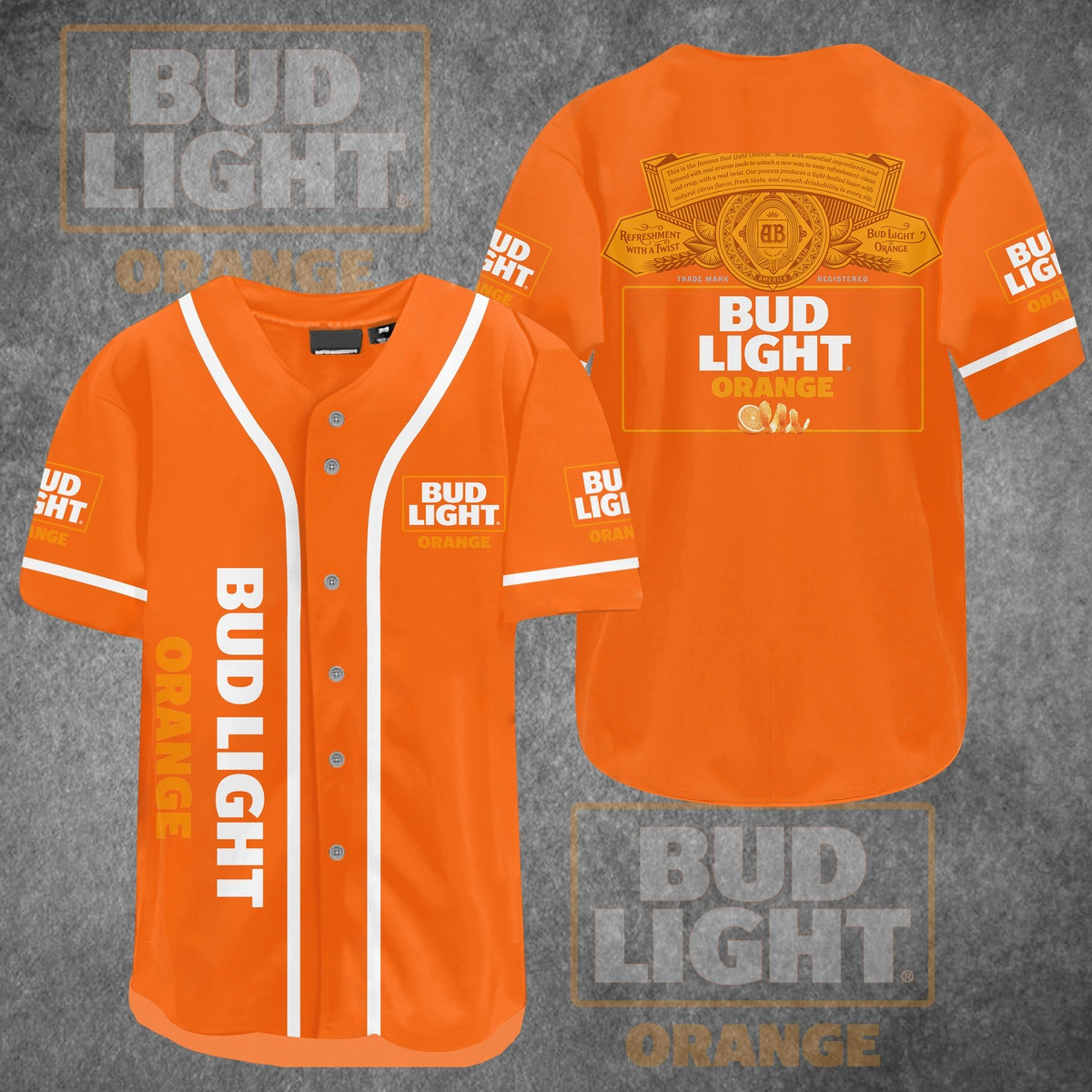 Bud Light Baseball Jersey Orange Gift For Beer Lover, Bud Light Beer Baseball Jersey Gift For Men Women, Birthday Gift Idea