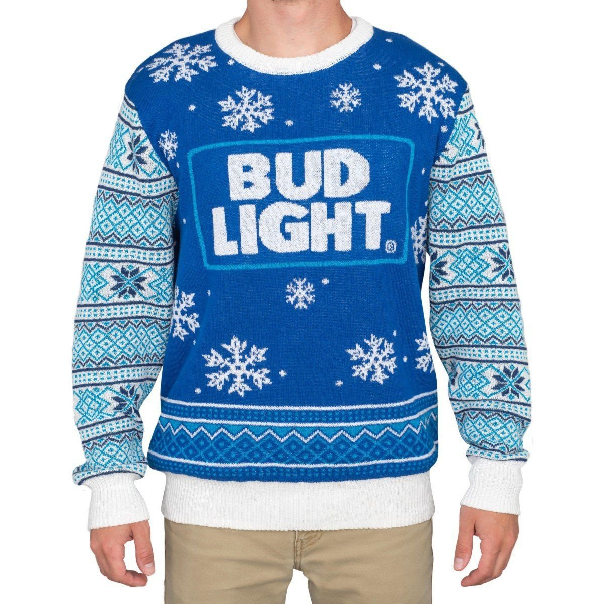 Bud Light Beer Logo Christmas Sweater Ugly Christmas Sweater Adult 3D Funny Matching for family - Image 2