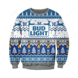 Bud Light Knitting Ugly Christmas Sweater Adult 3D Funny Matching for family