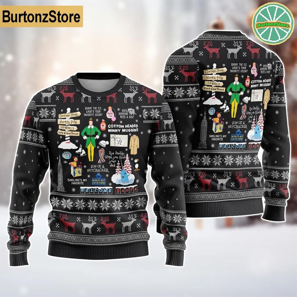 Buddy the Elf Christmas Ugly Sweater, Elf Movie Quote 3D Sweatshirt
