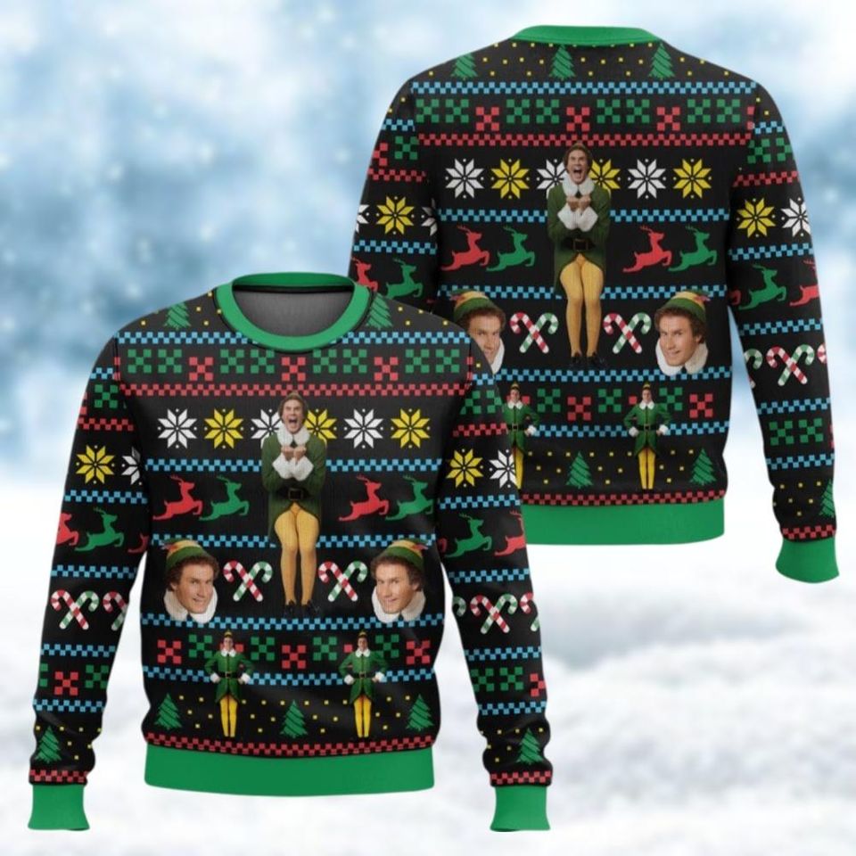 Buddy The Elf Ugly Christmas Sweater, Elf Movie Christmas Sweater