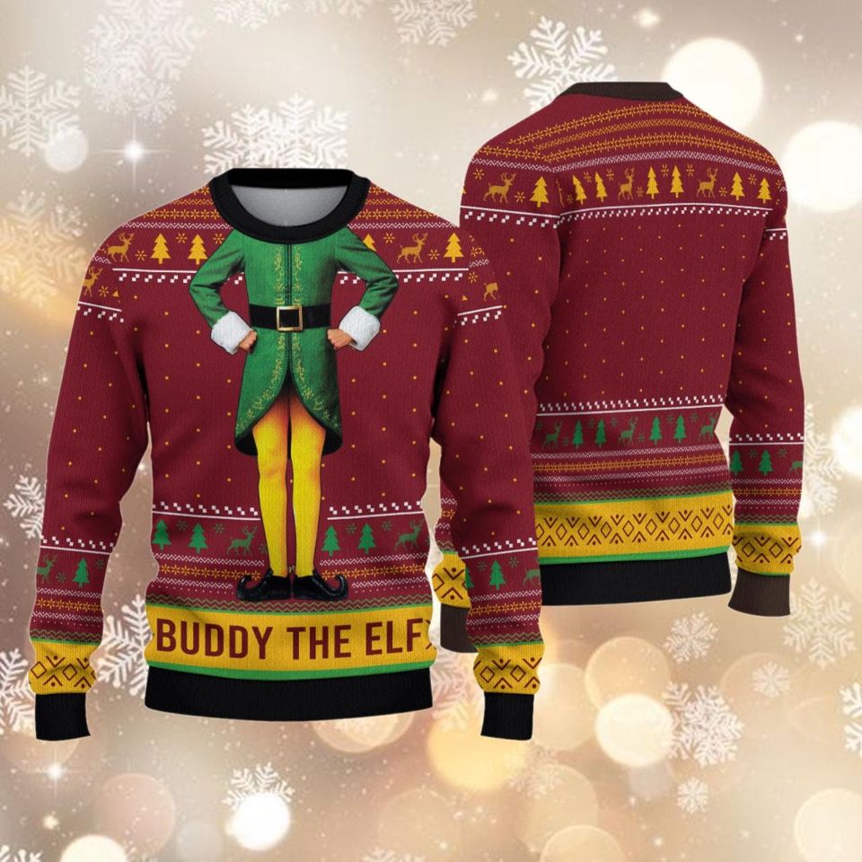 Buddy The Elf Ugly Christmas Sweatshirt, Buddy Hobbs Elf Christmas Movie Ugly Sweatshirt