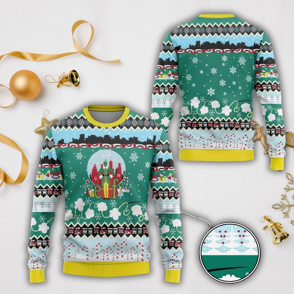 Buddy The Elf Ugly Sweater, Elf Movie Christmas Sweater, Buddy Hobbs Ugly