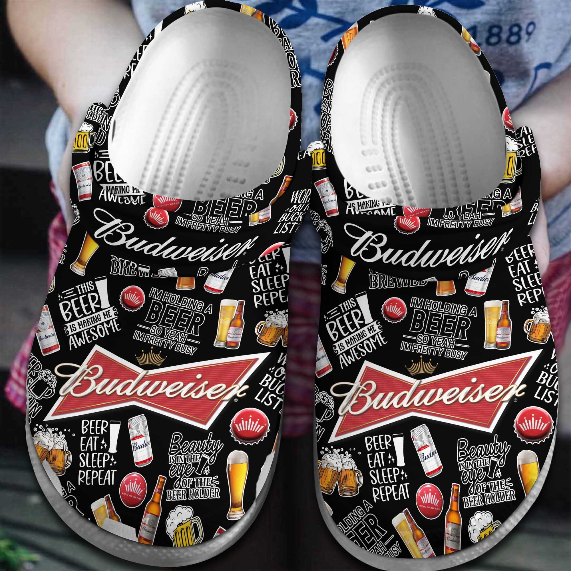Budweiser Beer Crocs Crocband Clogs Shoes Comfortable For Men Women and Kids