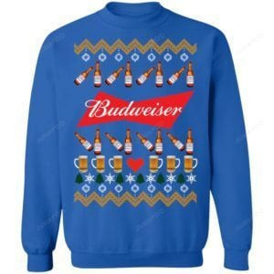 Budweiser Beer Funny Ugly Christmas Sweater Adult 3D Funny Matching for family