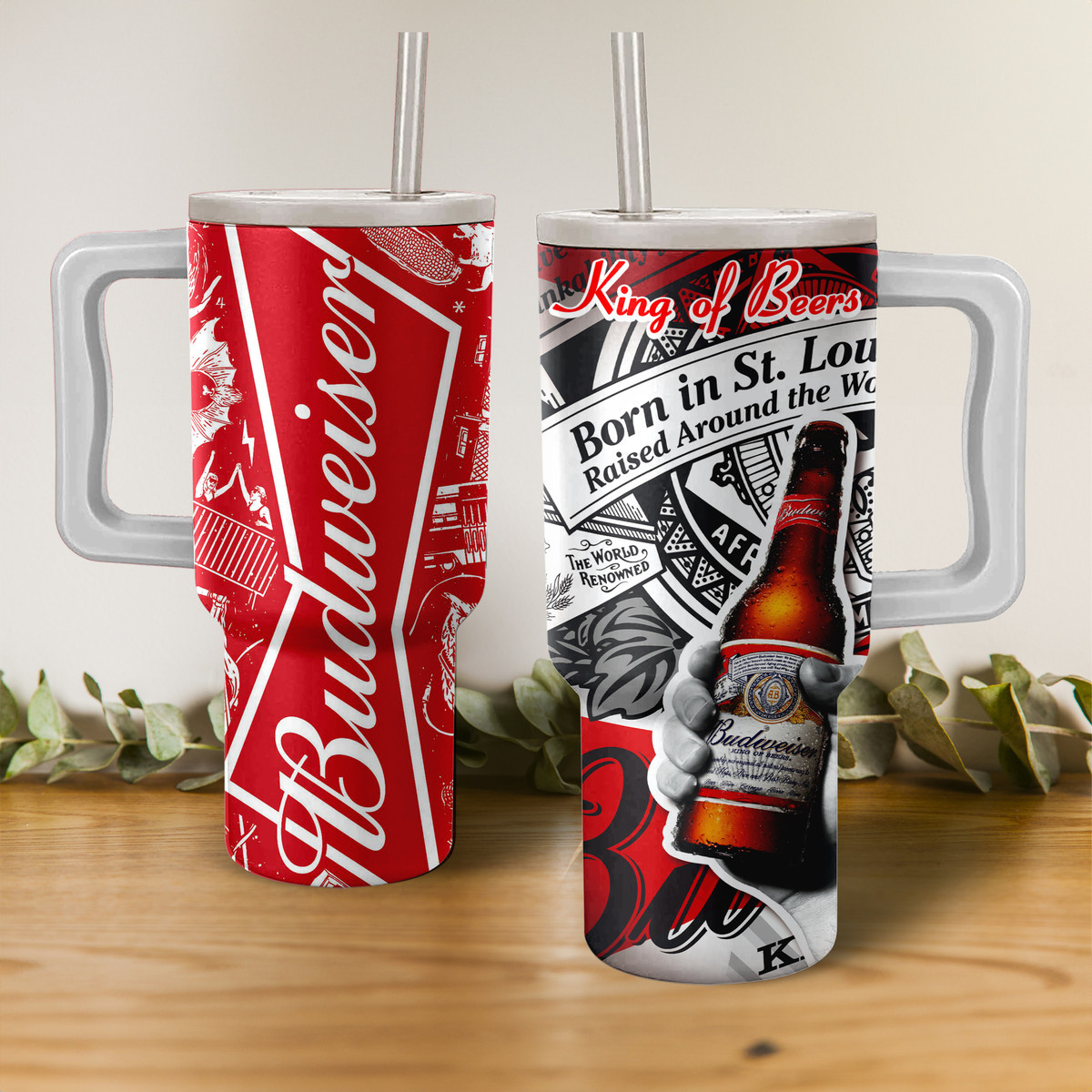 Budweiser King of Beers Custom Stanley Cup 40 oz 30 oz Tumbler With HandleTVC2301153