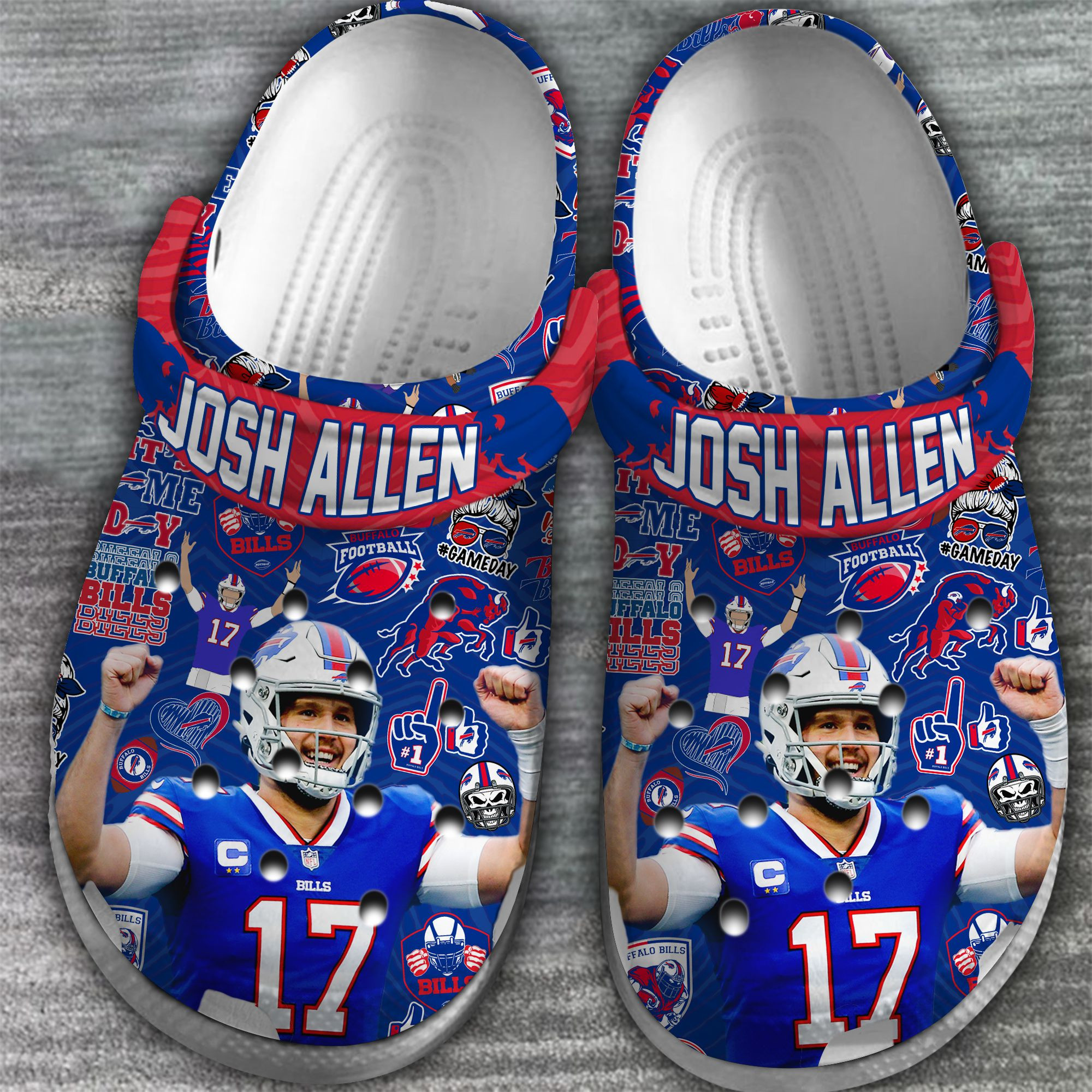 Buffalo Bills Josh Allen NFL Sport Crocs Crocband Clogs Shoes Comfortable For Men Women and Kids - Image 2