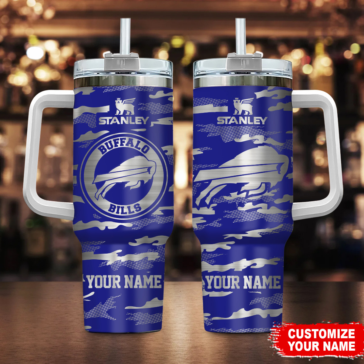 Buffalo Bills NFL Camo Pattern Custom Stanley Cup 40 oz 30 oz Tumbler With HandleTVC230198