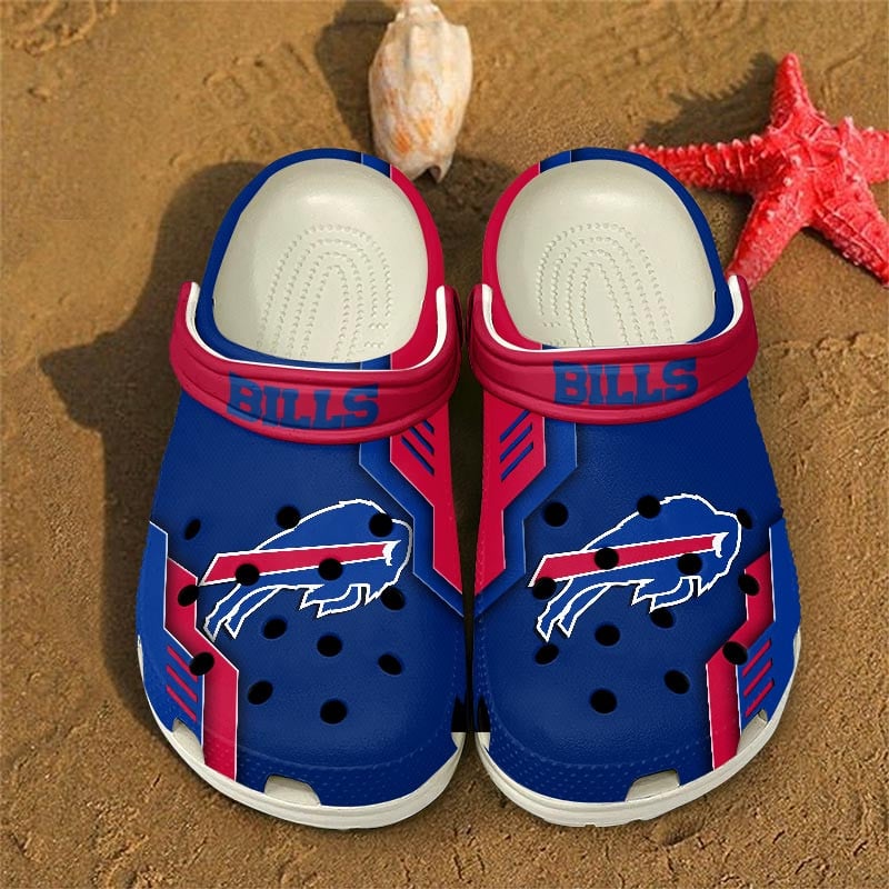Buffalo Bills NFL Crocs Crocband Clogs Shoes Comfortable For Men Women and Kids