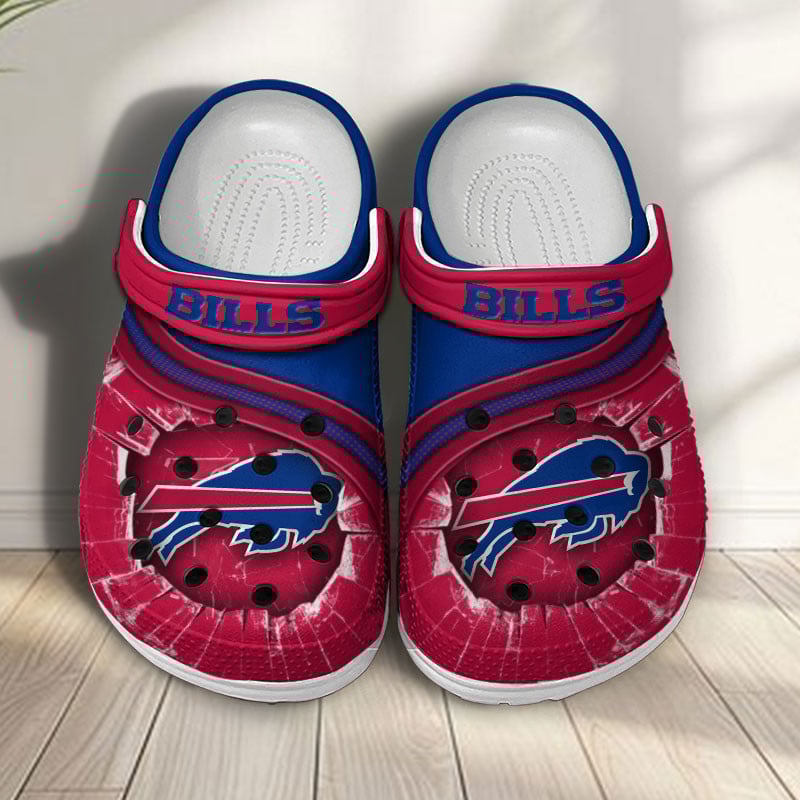 Buffalo Bills NFL Crocs Crocband Clogs Shoes Comfortable For Men Women and Kids