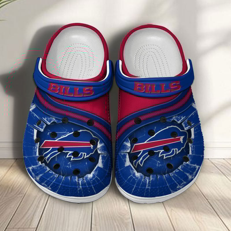 Buffalo Bills NFL Crocs Crocband Clogs Shoes Comfortable For Men Women and Kids