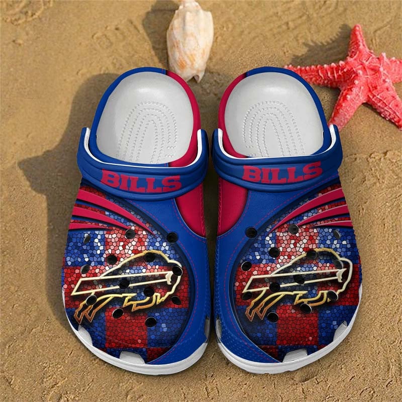 Buffalo Bills NFL Crocs Crocband Clogs Shoes Comfortable For Men Women and Kids