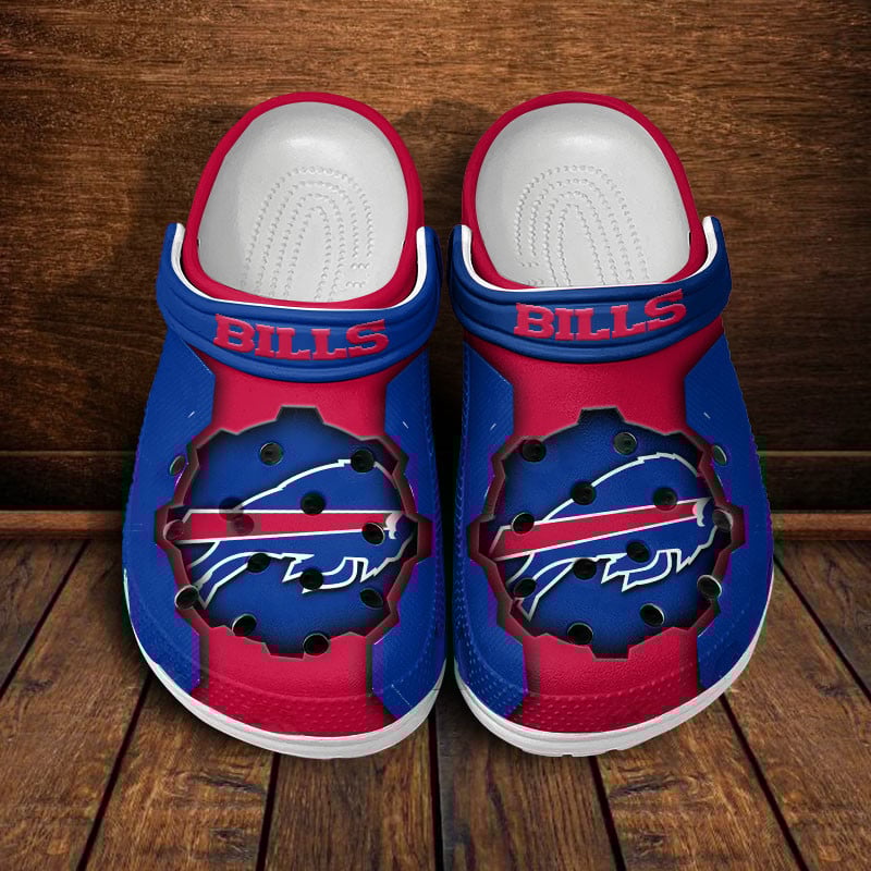 Buffalo Bills NFL Crocs Crocband Clogs Shoes Comfortable For Men Women and Kids