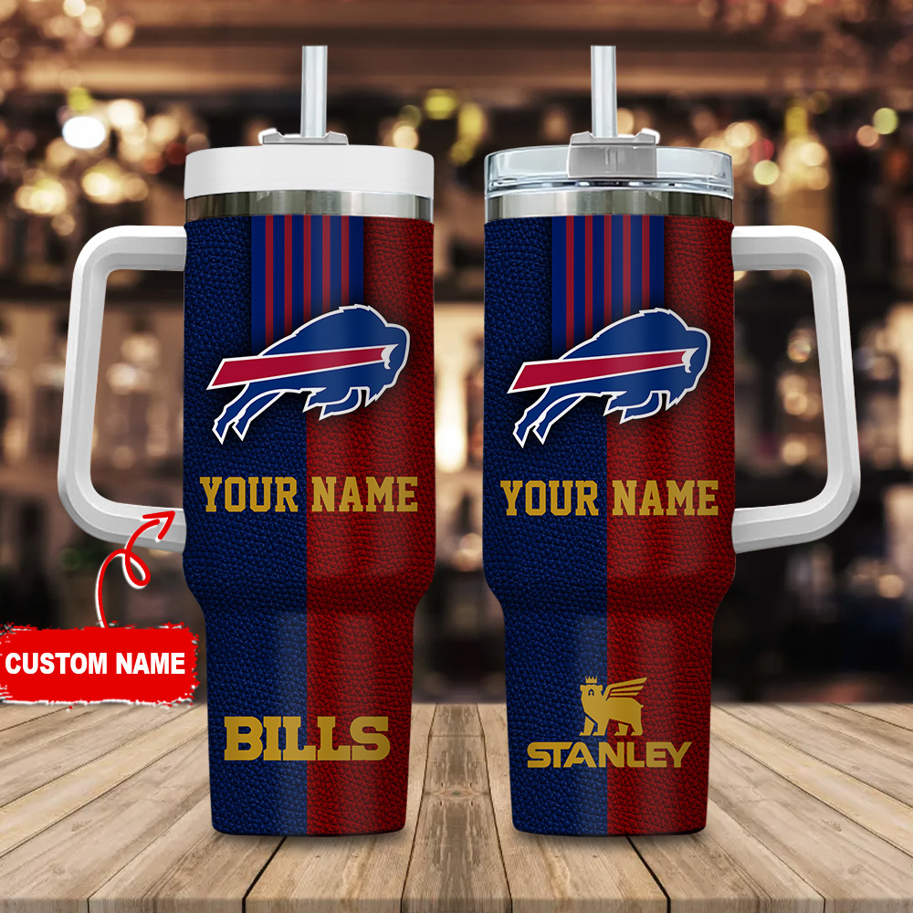 Buffalo Bills NFL Leather Effect Custom Stanley Cup 40 oz 30 oz Tumbler With HandleTVC2301122