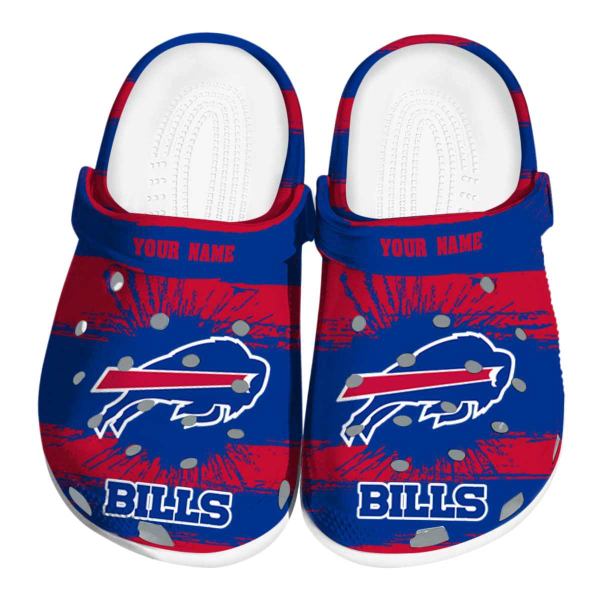 Buffalo Bills NFL Sport Crocs Crocband Clogs Shoes Comfortable For Men Women and Kids