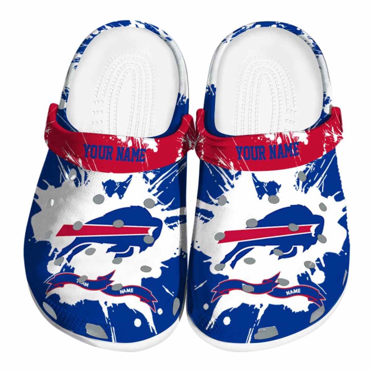 Buffalo Bills NFL Sport Crocs Crocband Clogs Shoes Comfortable For Men Women and Kids