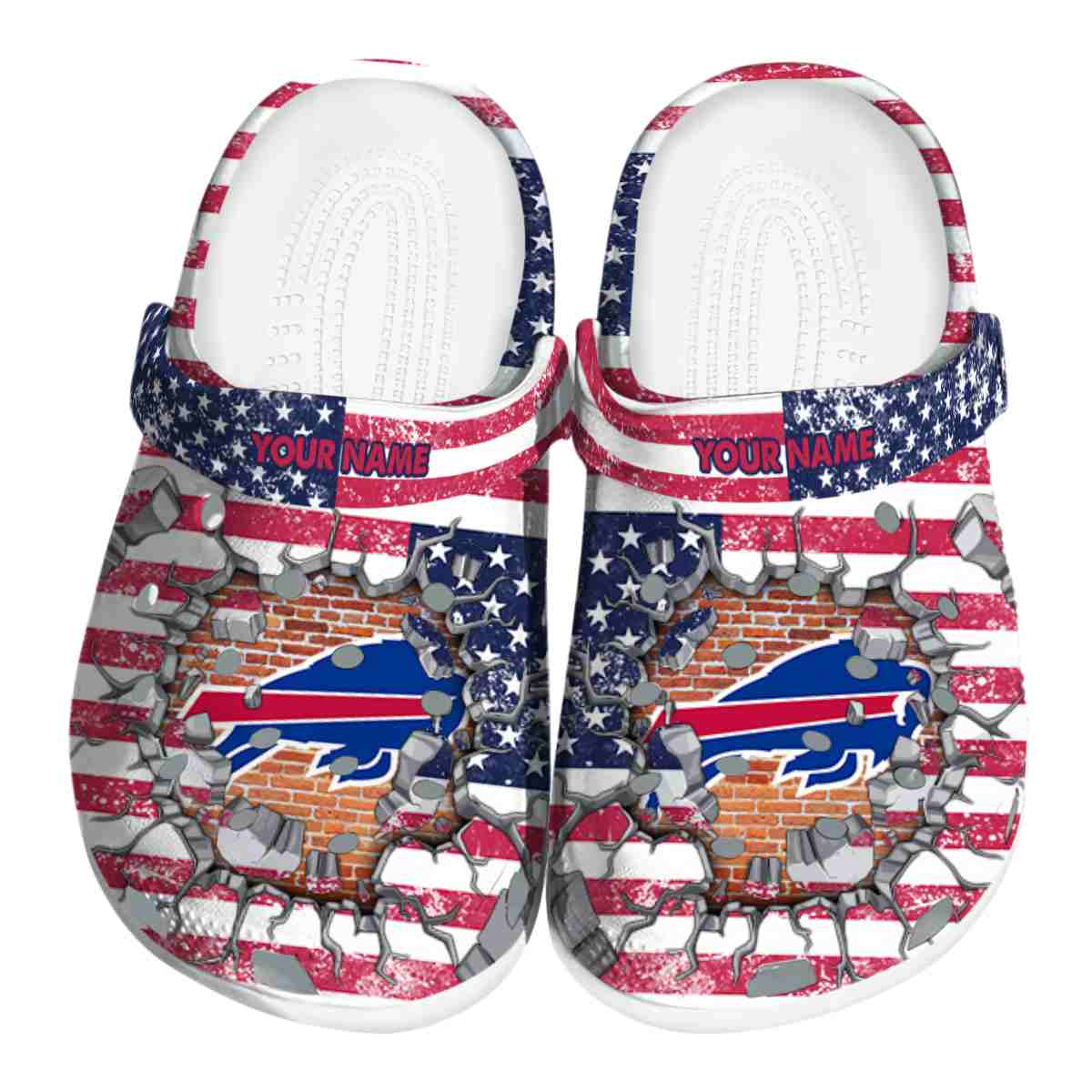 Buffalo Bills NFL Sport Crocs Crocband Clogs Shoes Comfortable For Men Women and Kids