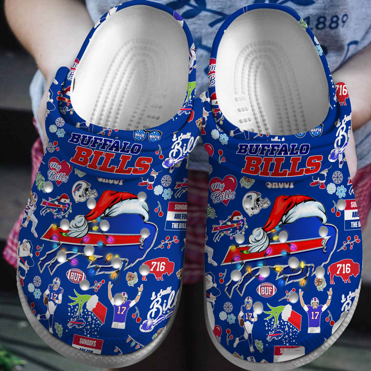 Buffalo Bills NFL Sport Crocs Crocband Clogs Shoes Comfortable For Men Women and Kids