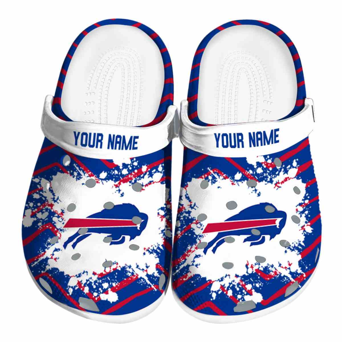 Buffalo Bills NFL Sport Crocs Crocband Clogs Shoes Comfortable For Men Women and Kids
