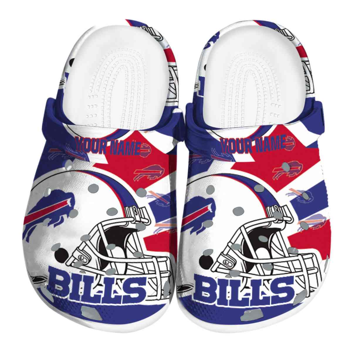 Buffalo Bills NFL Sport Crocs Crocband Clogs Shoes Comfortable For Men Women and Kids
