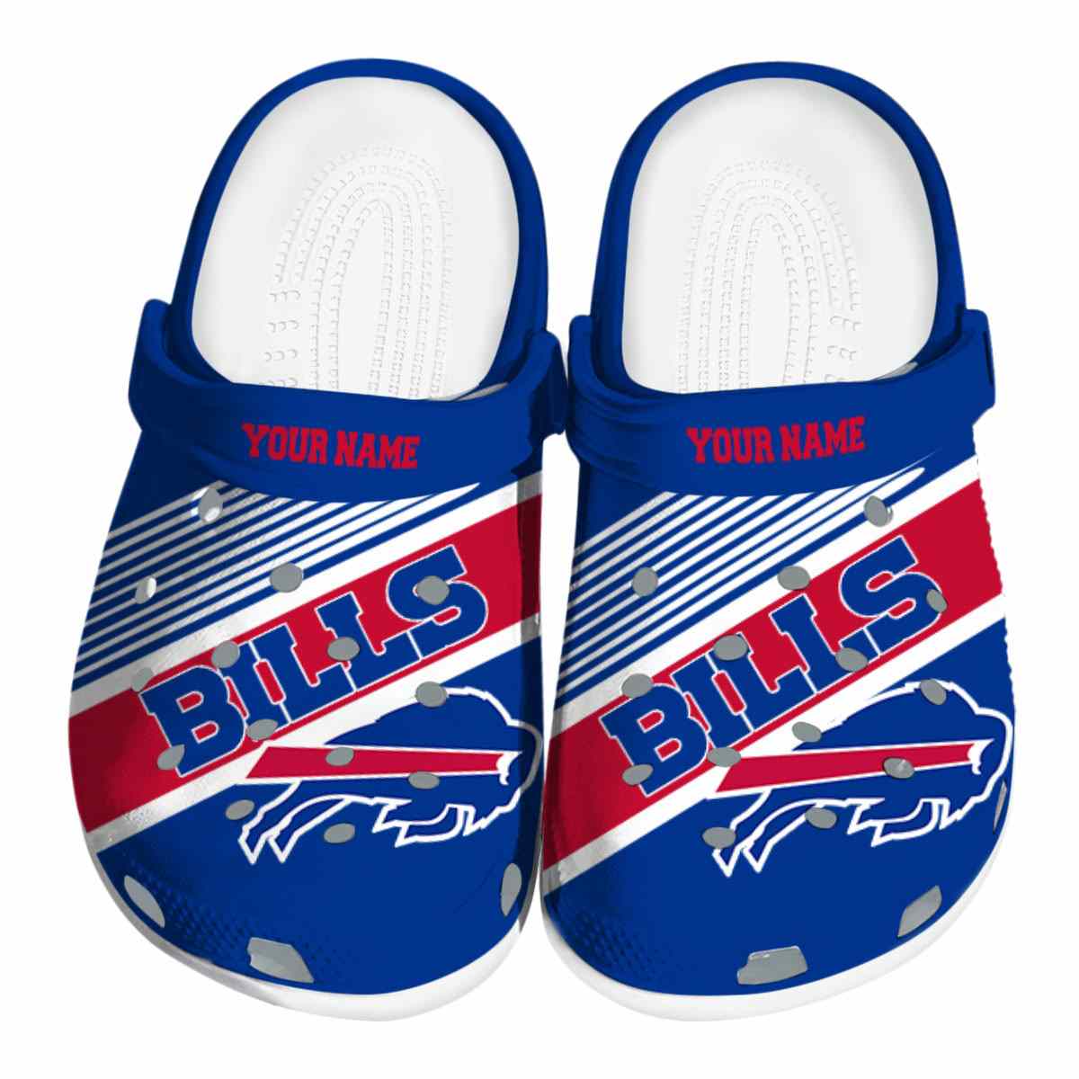 Buffalo Bills NFL Sport Crocs Crocband Clogs Shoes Comfortable For Men Women and Kids