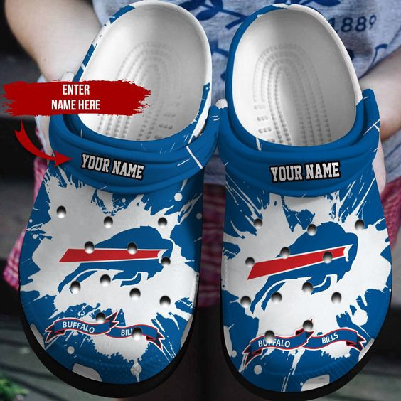 Buffalo Bills NFL Sport Crocs Crocband Clogs Shoes Comfortable For Men Women and Kids