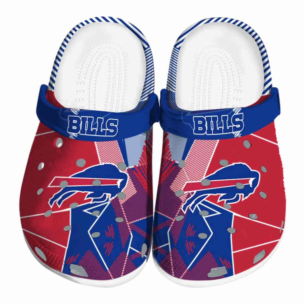 Buffalo Bills NFL Sport Crocs Crocband Clogs Shoes Comfortable For Men Women and Kids
