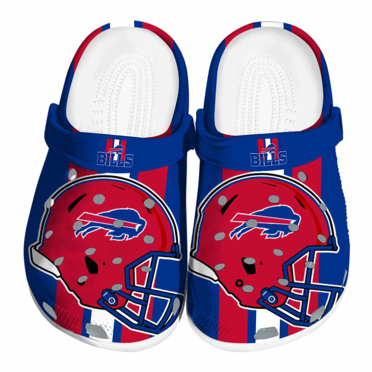 Buffalo Bills NFL Sport Crocs Crocband Clogs Shoes Comfortable For Men Women and Kids