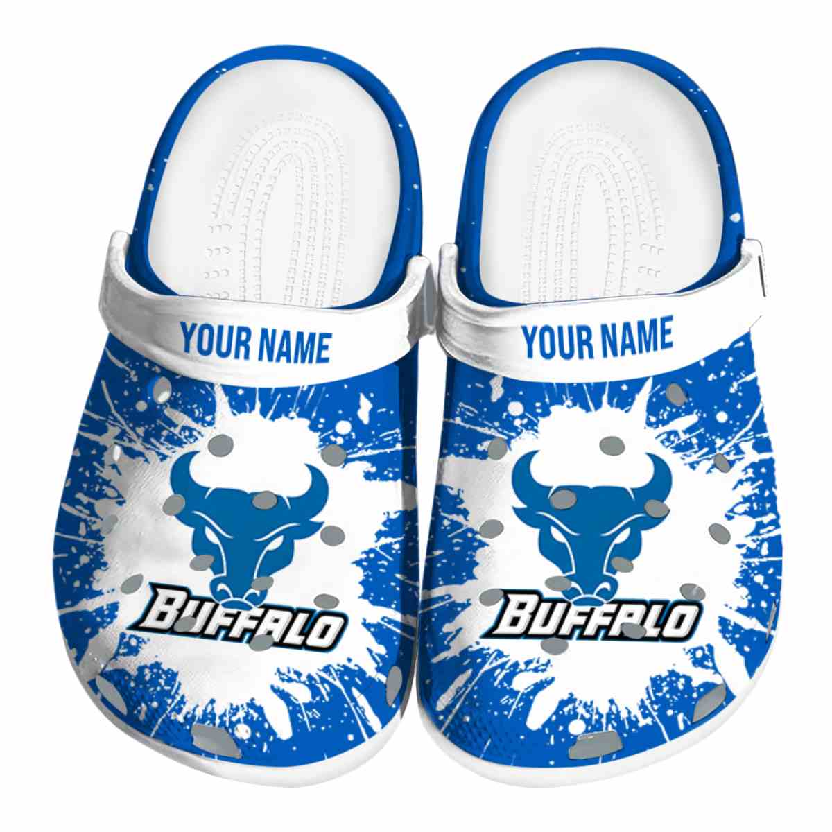 Buffalo Bulls NCAA Sport Crocs Crocband Clogs Shoes Comfortable For Men Women and Kids