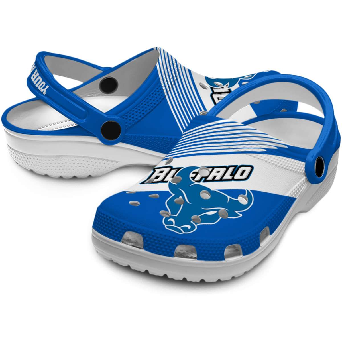 Buffalo Bulls NCAA Sport Crocs Crocband Clogs Shoes Comfortable For Men Women and Kids - Image 3