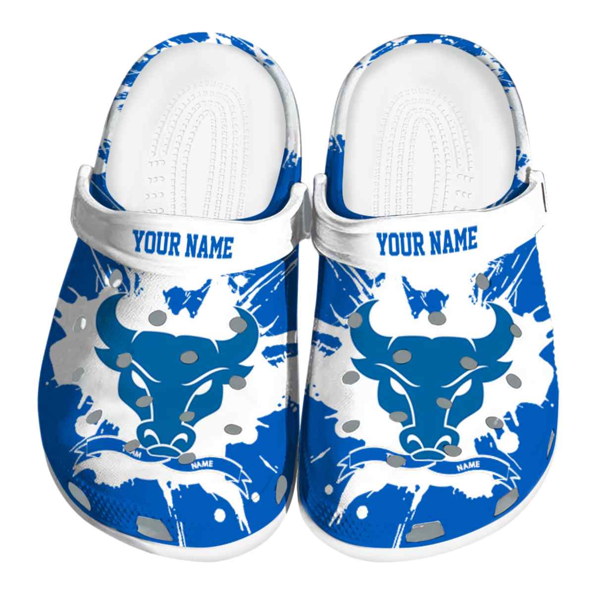 Buffalo Bulls NCAA Sport Crocs Crocband Clogs Shoes Comfortable For Men Women and Kids