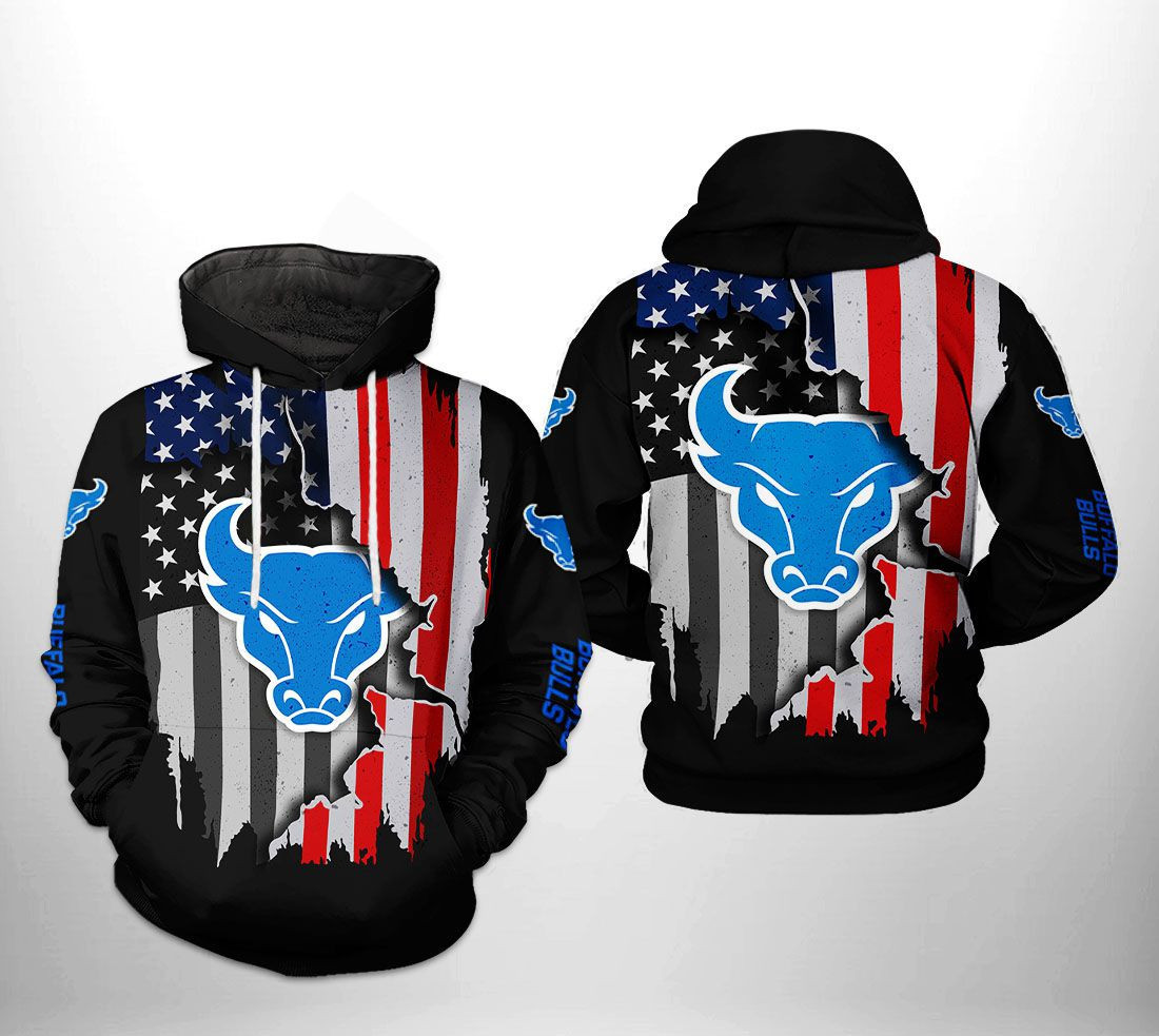 Buffalo Bulls NCAA US Flag 3D All Over Print Hoodie, Zip Hoodie