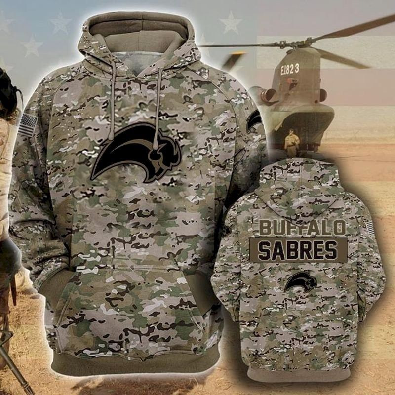 Buffalo Sabres Camouflage Veteran 3D All Over Print Hoodie, Zip Hoodie