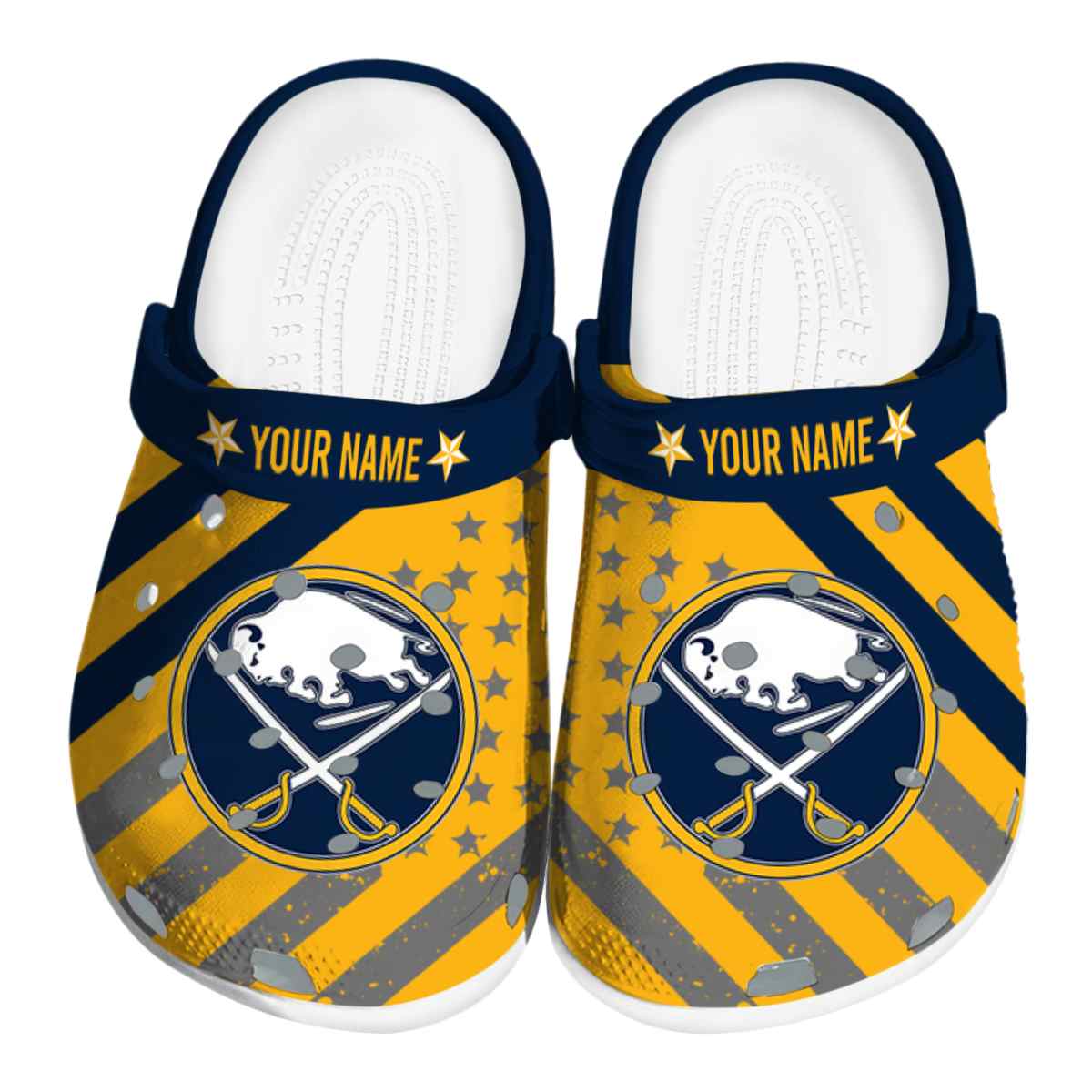 Buffalo Sabres NHL Sport Crocs Crocband Clogs Shoes Comfortable For Men Women and Kids