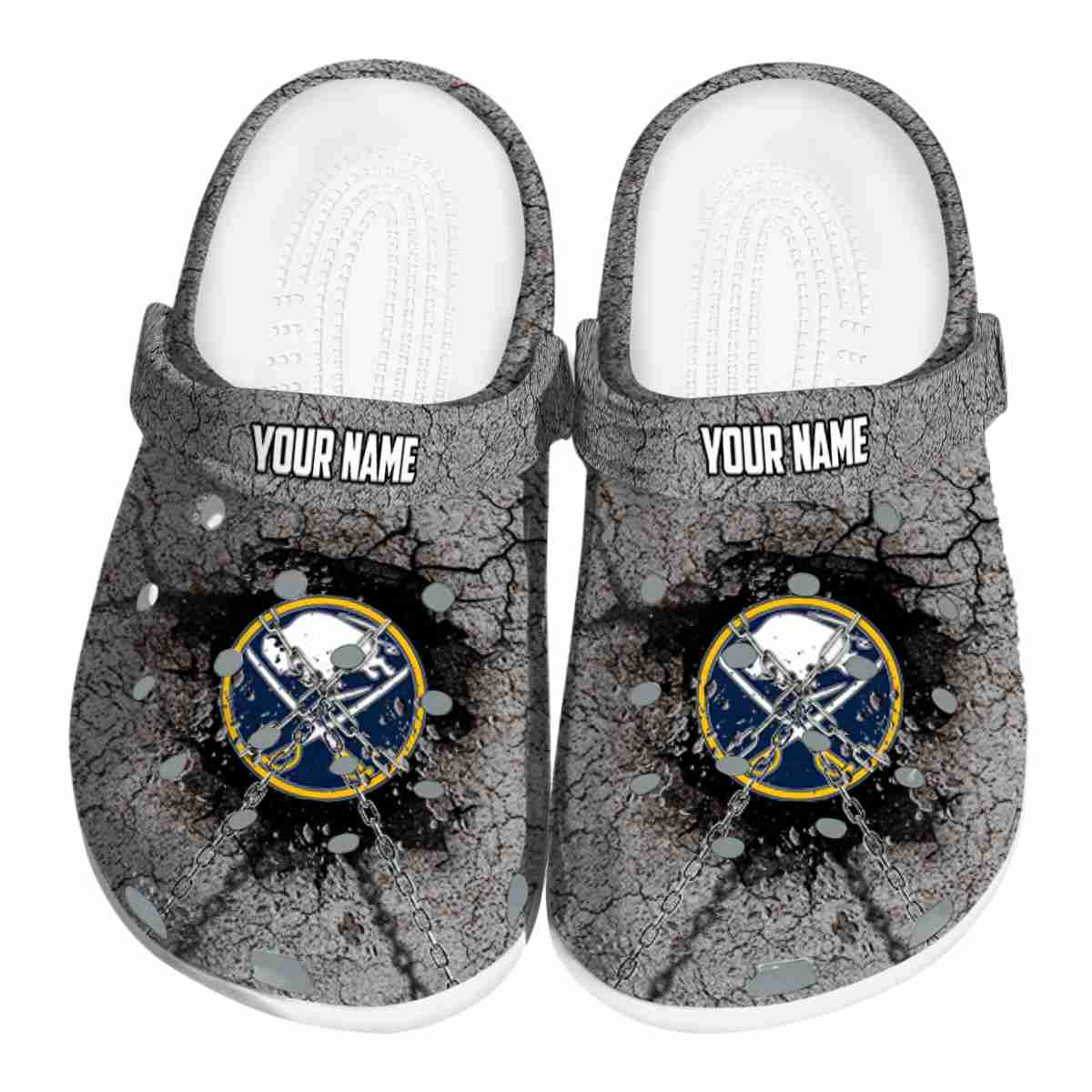 Buffalo Sabres NHL Sport Crocs Crocband Clogs Shoes Comfortable For Men Women and Kids