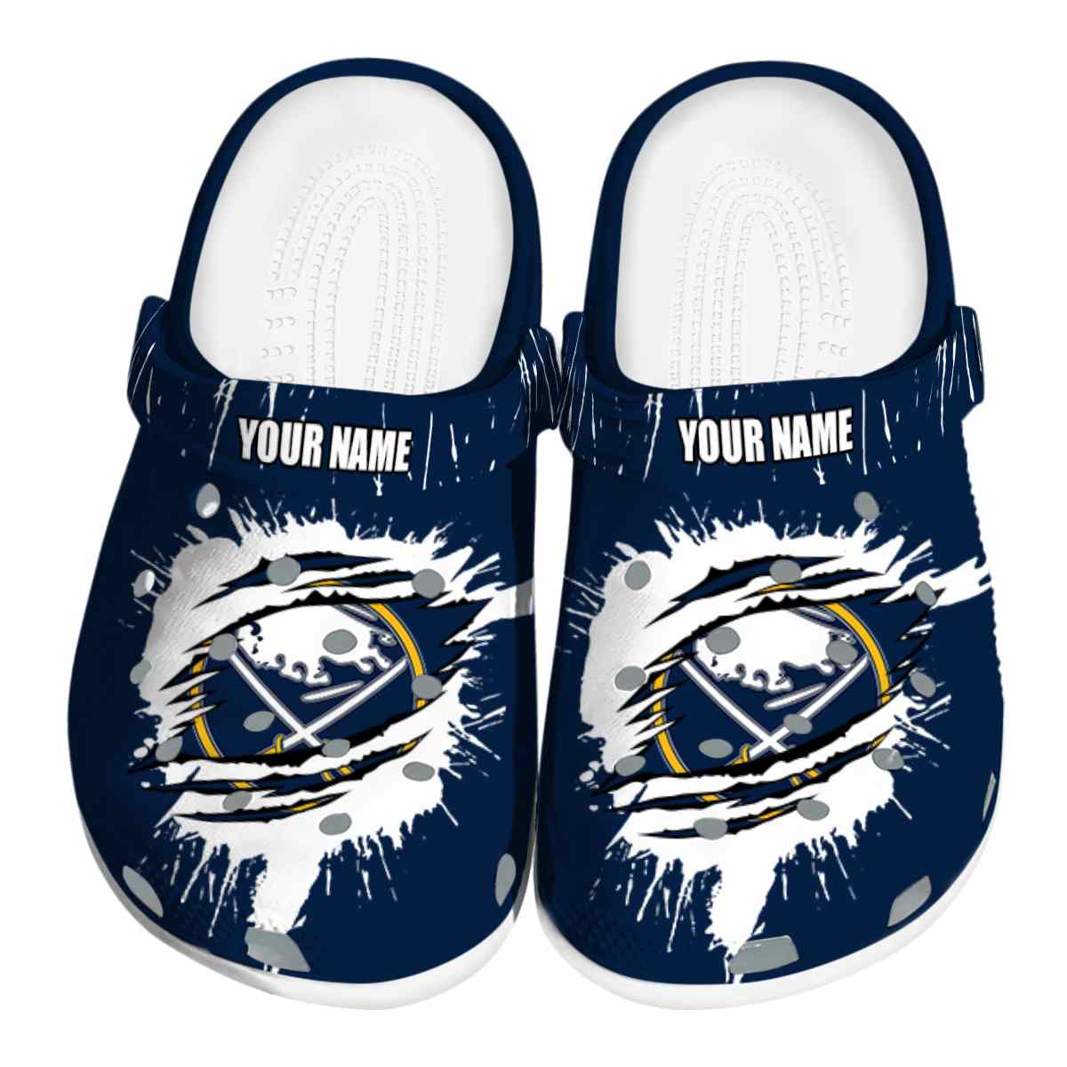Buffalo Sabres NHL Sport Crocs Crocband Clogs Shoes Comfortable For Men Women and Kids