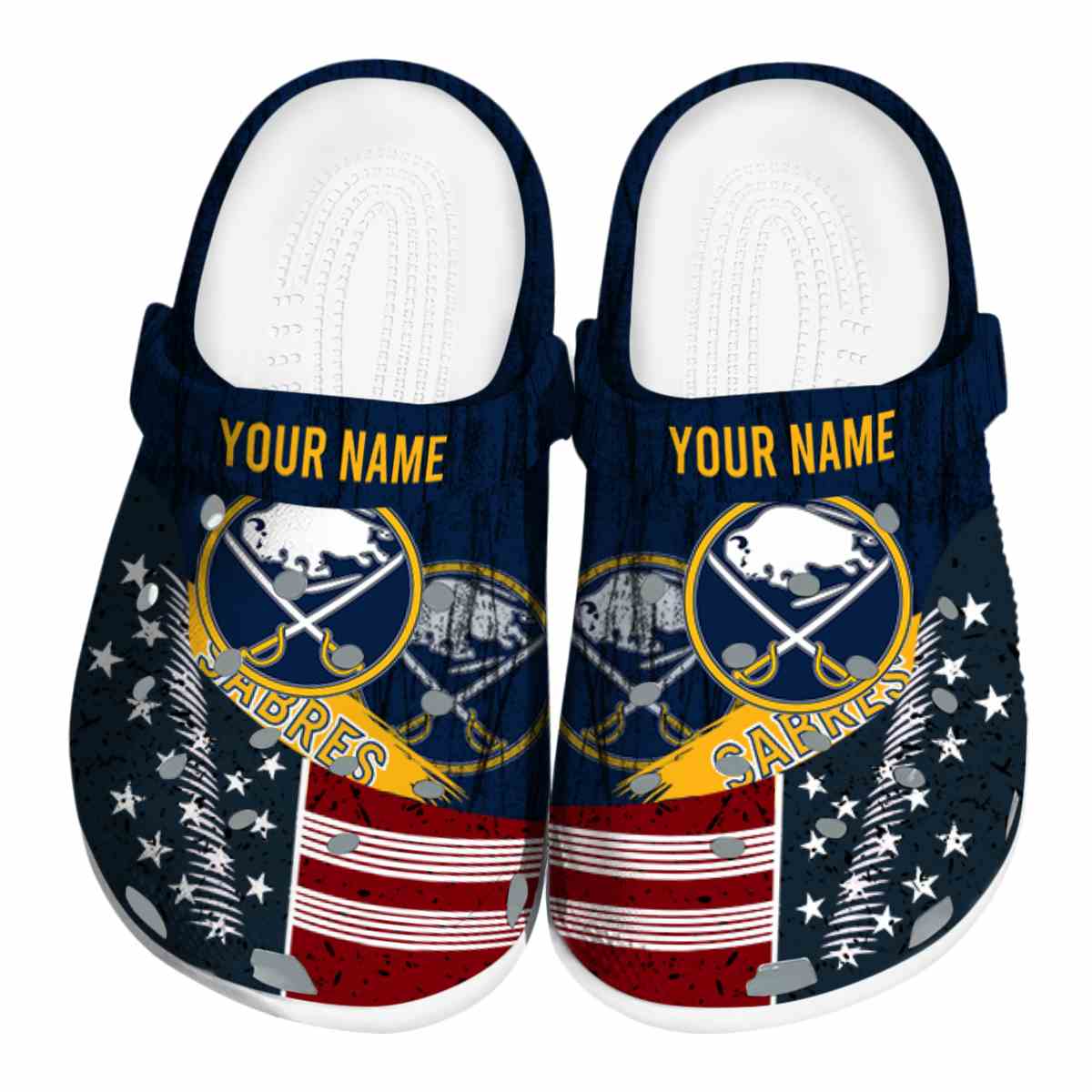 Buffalo Sabres NHL Sport Crocs Crocband Clogs Shoes Comfortable For Men Women and Kids