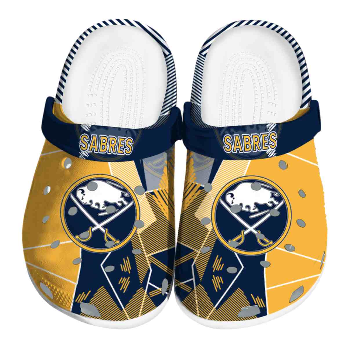 Buffalo Sabres NHL Sport Crocs Crocband Clogs Shoes Comfortable For Men Women and Kids