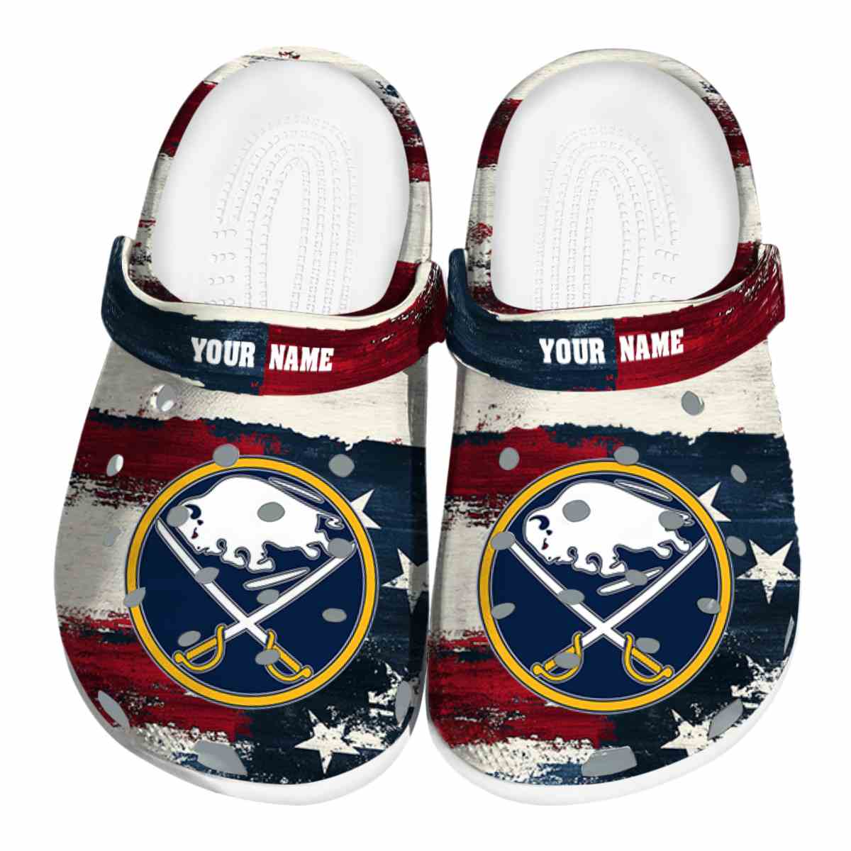 Buffalo Sabres NHL Sport Crocs Crocband Clogs Shoes Comfortable For Men Women and Kids